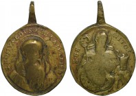 Medalha religiosa do séc. XVIII:

S. Romualdo / S. Bento de Núrsia. Oval 26x24 mm, bronze, BC.