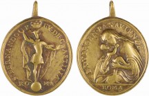 Medalha religiosa do séc. XVIII:

S. Fernando de Castela / Nossa Senhora de Pasavienze. Oval 40x37 mm, bronze, MBC.