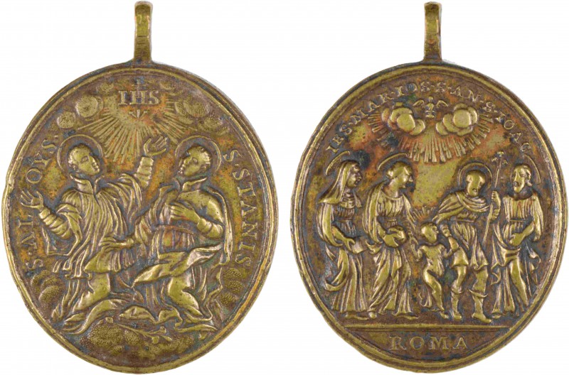 Medalha religiosa do séc. XVIII:

S. Luis Gonzaga e S. Estanislau Kostka / Sag...