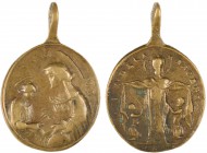 Medalha religiosa do séc. XVIII:

Sta. Ana e a Virgem Maria / Nossa Senhora das Mercês. Oval (22x32mm), bronze, MBC.