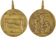 Medalha religiosa do séc. XVIII:

Dormição de Nossa Senhora / Crucificação de Jesus. Circular Ø 25 mm, bronze, BC+
