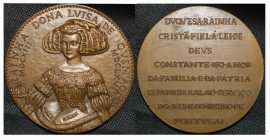 Medalha - Rainha Dona Luisa de Gusmão 1613-1666

Bronze 1951 Duquesa Rainha (…) do reino de Portugal Raúl Xavier 80mm 250,60g SOBERBA