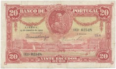Notas - Portugal - 20 Escudos 13.1.1925

Banco de Portugal - 20 Escudos, 13.1.1925, Ch.4, Marquez de Pombal, AN14A, Cat 135, MBC-