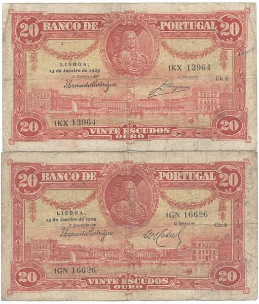 Notas - Portugal - Lote (2 Notas)

Lote (2 Notas) - Banco de Portugal - 20 Esc...