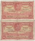 Notas - Portugal - Lote (2 Notas)

Lote (2 Notas) - Banco de Portugal - 20 Escudos (2x), 13.1.1925, Ch.4, Marquez de Pombal, AN14A, Cat 135, BC-
