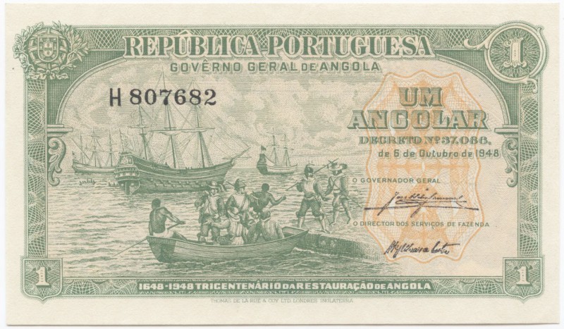 Paper Money - Angola (Colony) - 1 Angolar 6.10.1948

Governo Geral de Angola -...