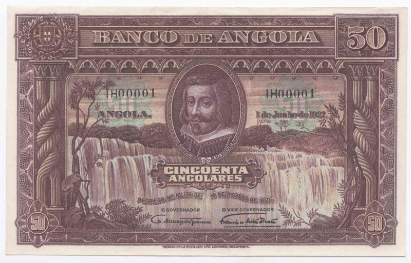 Paper Money - Angola (Colony) - 50 Angolares 1.6.1927

Banco de Angola - 50 An...