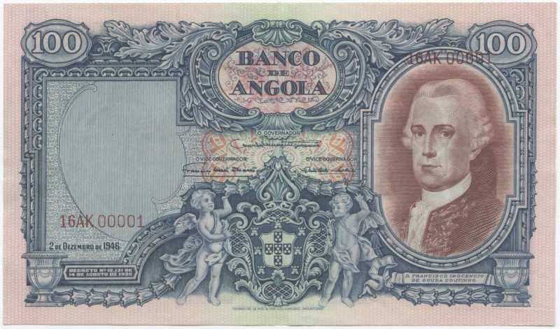 Paper Money - Angola (Colony) - 100 Angolares 2.12.1946

Banco de Angola - 100...