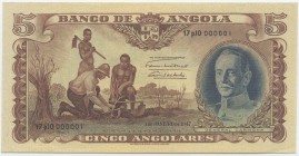 Paper Money - Angola (Colony) - 5 Angolares 1.1.1947

Banco de Angola - 5 Angolares, 1.1.1947, General Carmona, JS A82, Cat 77, New