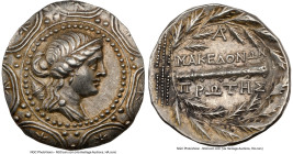 MACEDON UNDER ROME. First Meris. Ca. 167-148 BC. AR tetradrachm (31mm, 16.78 gm, 9h). NGC Choice XF S 5/5 - 4/5. Ca. 158-150 BC. Diademed, draped bust...