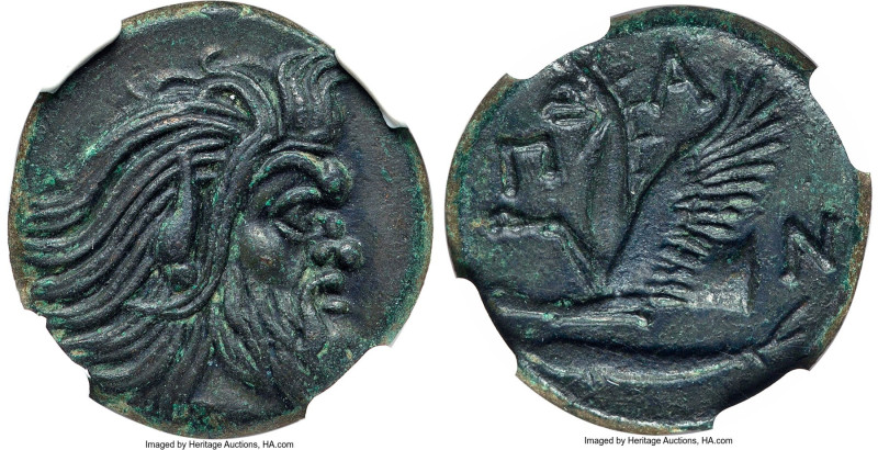 CIMMERIAN BOSPORUS. Panticapaeum. Ca. 4th century BC. AE (21mm, 6.90 gm, 11h). N...