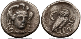 TROAS. Sigeium. 4th Century BC. AR hemidrachm(?) (14mm, 2.62 gm, 8h). NGC Choice VF 5/5 - 3/5, Fine Style. Head of Athena facing, turned slightly righ...