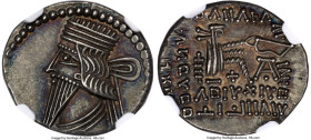 PARTHIAN KINGDOM. Pacorus I (ca. AD 78-120). AR drachm (19mm, 3.82 gm, 11h). NGC Choice AU S 5/5 - 5/5. Ecbatana. Diademed, draped bust of Pacorus I l...