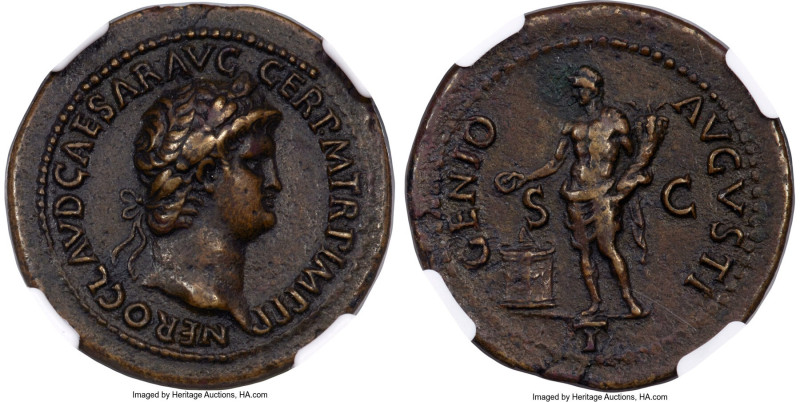 Nero (AD 54-68). AE as (25mm, 8.96 gm, 6h). NGC Choice VF S 5/5 - 4/5, Fine Styl...