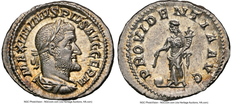 Maximinus I (AD 235-238). AR denarius (20mm, 3.27 gm, 12h). NGC MS 5/5 - 5/5. Ro...