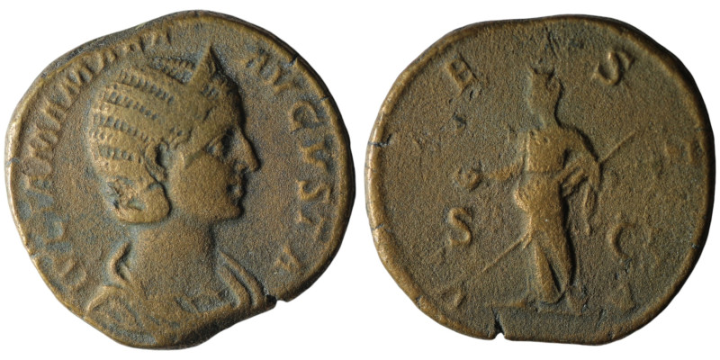 Julia Mamaea, Augusta (AD 222-235). Rome
AE Sestertius (30mm, 21,68g)