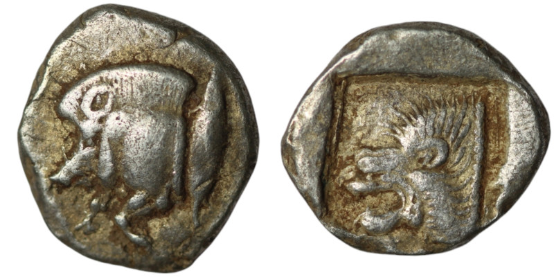 MYSIA. Kyzikos. (450-400 BC)
AR Diobol (11mm, 1.06g)