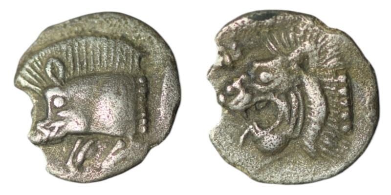 MYSIA. Kyzikos. (450-400 BC)
AR Hemiobol (8mm, 0,31g)