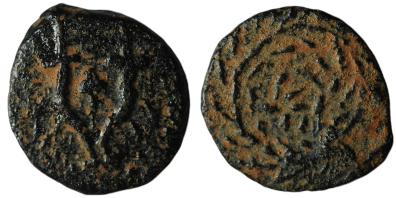JUDAEA. Hasmoneans. 
AE Prutah (14mm, 1,03g)