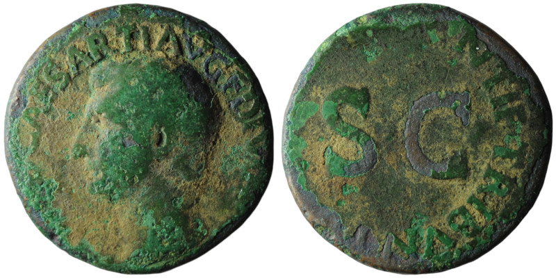 Tiberius (AD 14-37). Restitution issue, struck under Titus (80-81 AD). Rome
AE A...