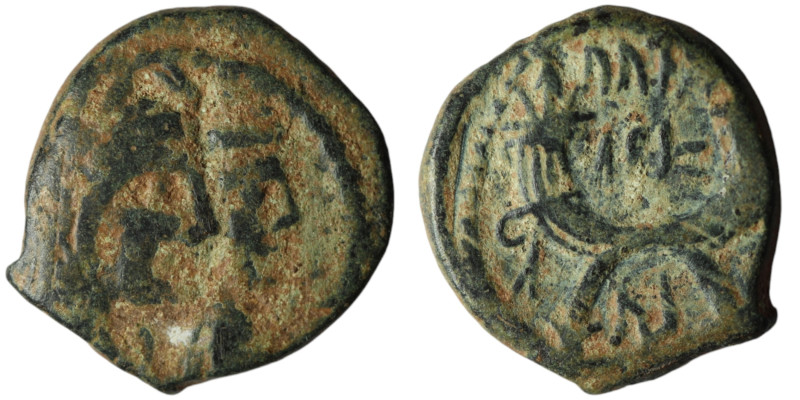 NABATAEA. Aretas IV with Shaqilat (9 BC - AD 40). Petra
AE Bronze (19mm, 4,27g)