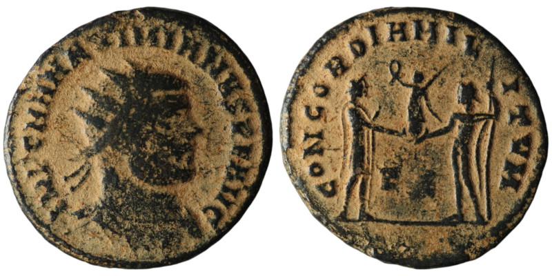 Maximianus Herculius (AD 286-305). Kyzikos
AE Antoninianus (20mm, 2,91g)