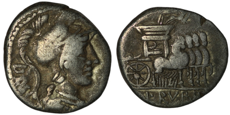 L. Rubrius Dossenus (87 BC). Rome 
AR Denarius (18mm, 3,61g)
Obv: DOS. Veiled an...