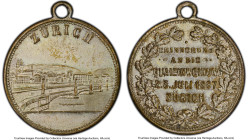 Confederation silvered brass "Lake Zurich Quaianalagen" Medal 1887 MS63 PCGS, Unl. 24mm. Quaianalagen (from French: des quais) on Lake Zurich is a ser...