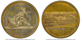 Confederation brass Specimen "Zurich Trade Exhibition" Medal 1894 SP62 PCGS, Unl. 33mm. Edge: Plain. Bird's eye view of the exposition/ Standing lion ...