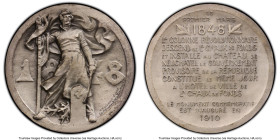 Confederation silver Matte Specimen "Neuchatel Independence" Medal 1910 SP65 PCGS, 48mm. By Freres Huguenin. Depiction of the Monument of the Republic...