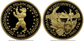 Confederation gold Proof "Appenzell Shooting Festival" 1000 Francs 1986 PR69 Ultra Cameo NGC, KM-XS27, Häb-29. Mintage: 350. HID09801242017 © 2024 Her...