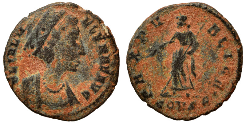 Helena, 324-328/30. Follis (bronze, 1.26 g, 15 mm), Constantinople. FL IVL HE-LE...