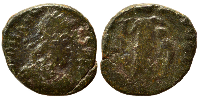 Johannes, usurper, 423-425. Ae (bronze, 1.24 g, 12 mm), Rome. [D N] IOHANN[ES P ...