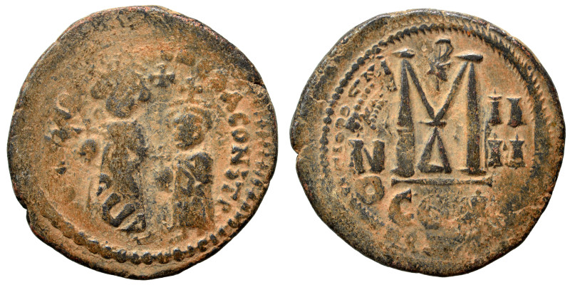 Heraclius, with Heraclius Constantine. 610-641. Follis (bronze, 10.36 g, 29 mm),...