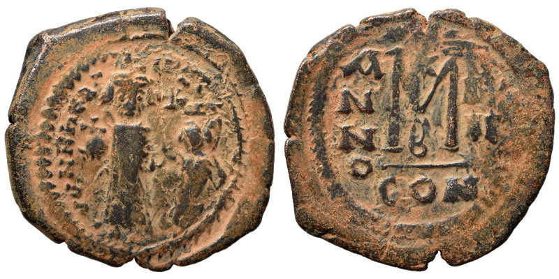 Heraclius, with Heraclius Constantine. 610-641. Follis (bronze, 10.79 g, 32 mm),...