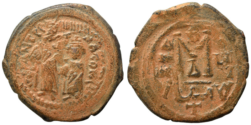 Heraclius, with Heraclius Constantine. 610-641. Follis (bronze, 12.00 g, 32 mm),...