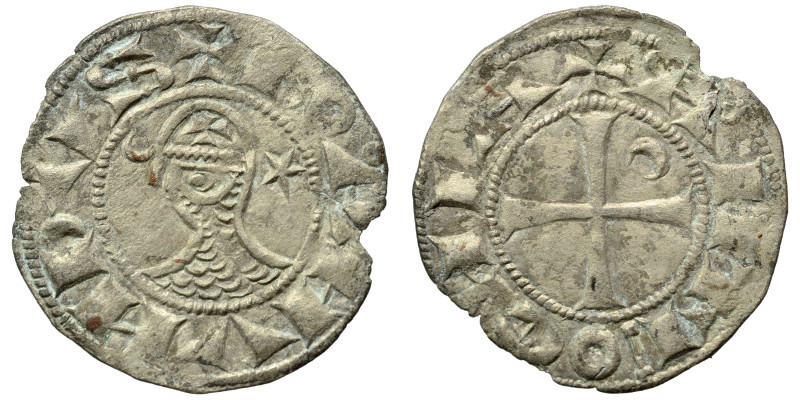 CRUSADERS. Principality of Antioch. Bohémond III, 1163-1201. Denier (silver, 0.8...