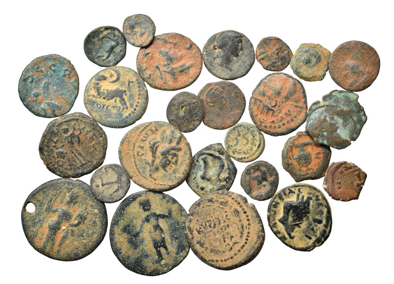 Group lot of circa 25 Roman Provincial coins, some repatinated. G - VF. As seen,...