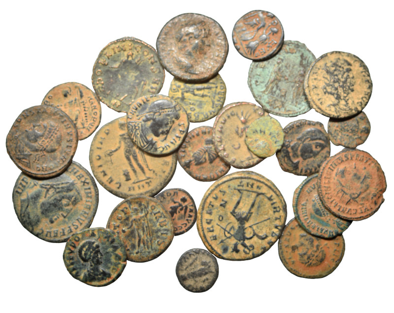 Group lot of circa 25 Roman Imperial coins, some repatinated. G - VF. As seen, n...