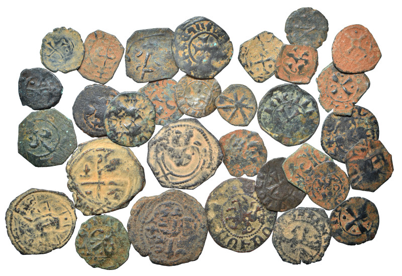 Group lot of circa 31 Medieval coins, some repatinated. G - VF. As seen, no retu...