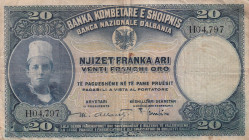 Albania, 20 Franka Ari, 1926, FINE, p3a