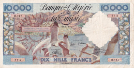 Algeria, 10.000 Dinars, 1956, VF, p110