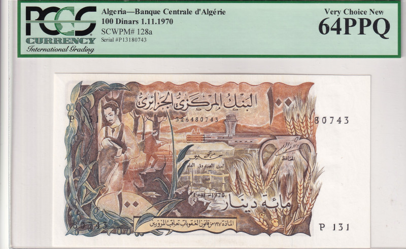 Algeria, 100 Dinars, 1970, UNC, p128a

PCGS 64 PPQ, Banque Centrale d'Algerie...