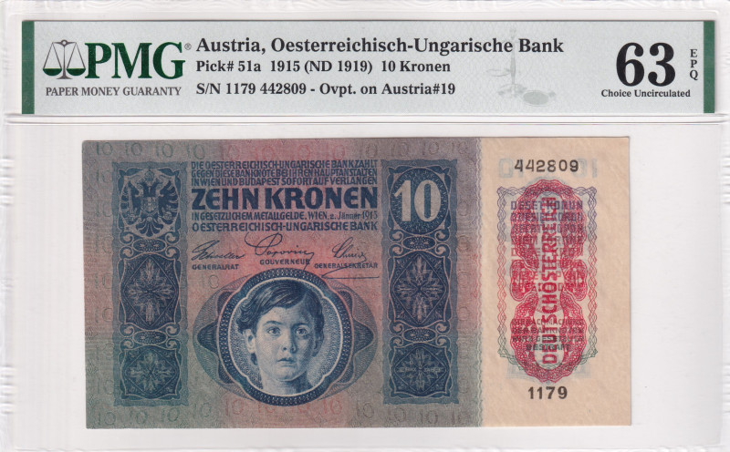 Austraia, 10 Kronen, 1919, UNC, p51a

PMG 63 EPQ

Estimate: USD 40-80