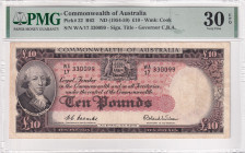 Australia, 10 Pounds, 1954-59, VF, p32a