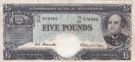 Australia, 5 Pounds, 1960/1965, VF, p35