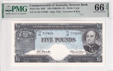 Australia, 5 Pounds, 1960-65, UNC, p35a