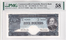 Australia, 5 Pounds, 1960-65, AUNC, p35a