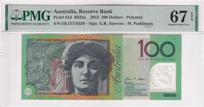 Australia, 100 Dollars, 2013, UNC, p61d

PMG 67 EPQ, High condition , On the o...