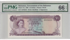 Bahamas, 1/2 Dollar, 1965, UNC, p17a